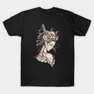 Kitsune Aesthetic Vintage Bushido Retro Geschenk T-Shirt